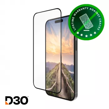 dbramante1928 eco-shield D3O - iPhone 16 ProMax - musta Edge karkaistun lasin näytönsuojakalvo