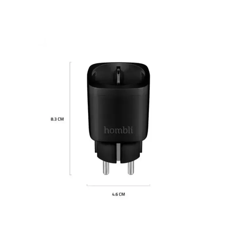 Hombli älypistorasia HBPP-0205, 3680 W, sisäkäyttöön, musta, 2+1-tarjouspakkaus (3 kpl)