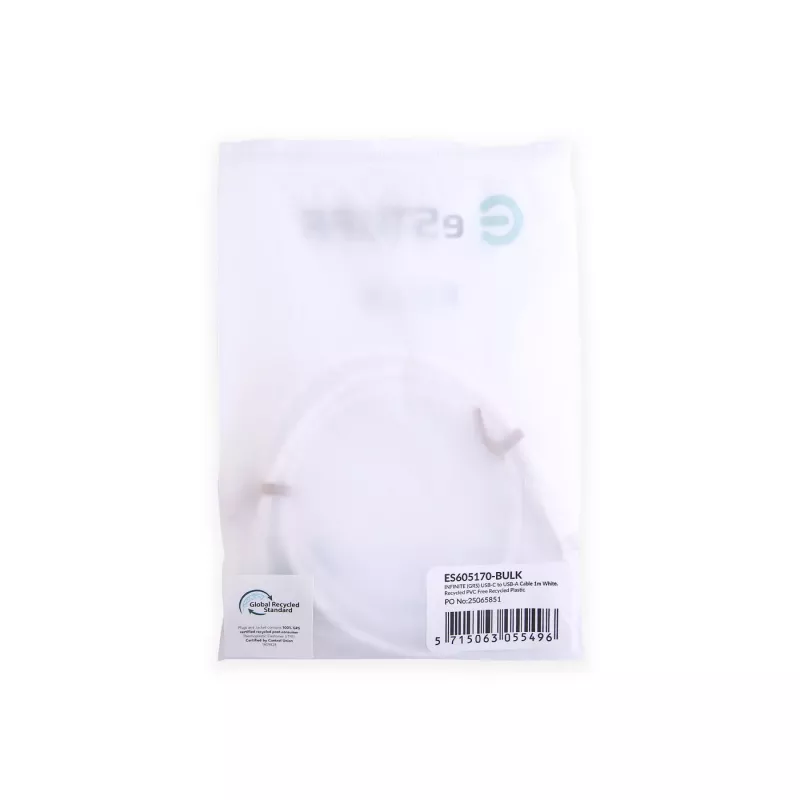 eSTUFF ES605170-BULK USB-kaapeli USB 2.0 1 m USB-C USB-A valkoinen