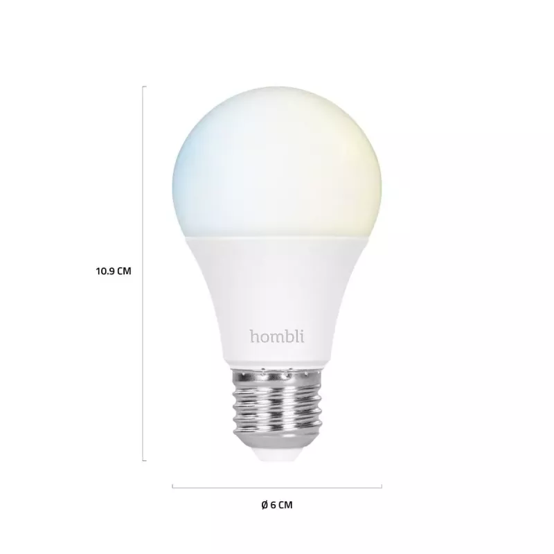 Hombli E27 älylamppu, 9 W, CCT, 1+1 kampanjapakkaus (2 lamppua)