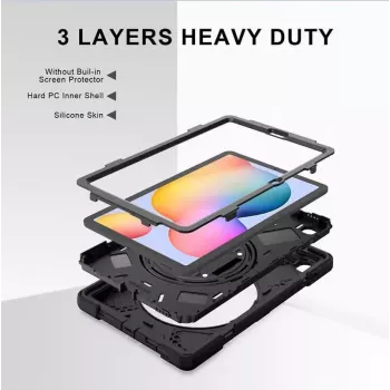 eSTUFF AUSTIN Defender suojakotelo Samsung Galaxy Tab S6 Lite 2022/2020 musta