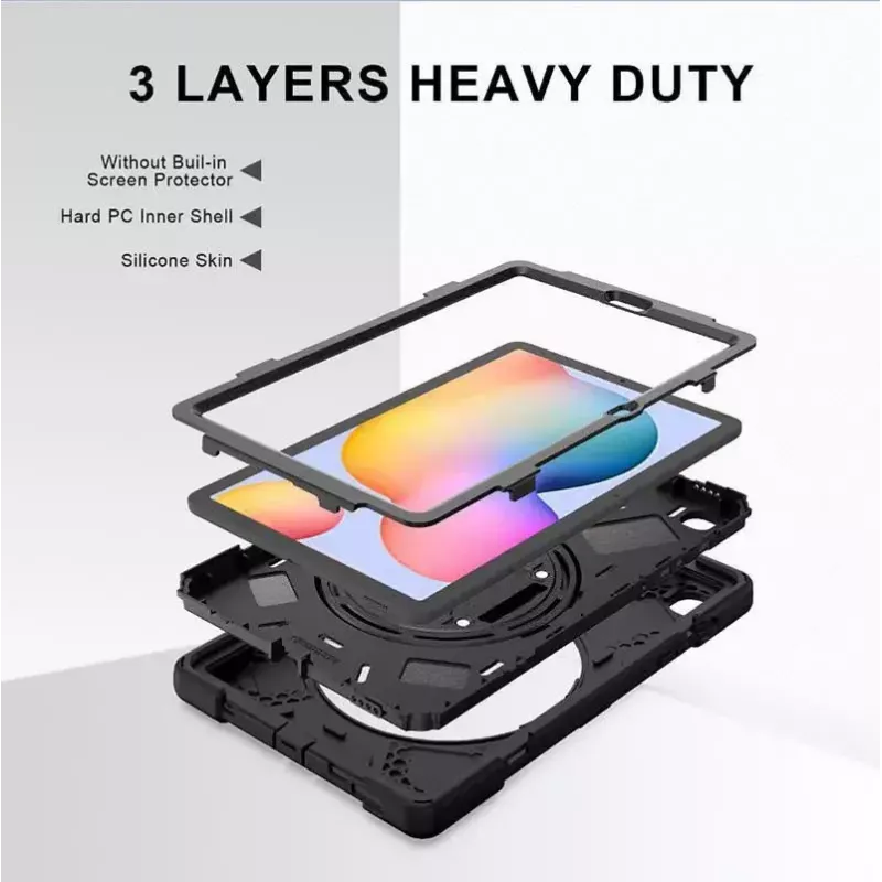 eSTUFF AUSTIN Defender suojakotelo Samsung Galaxy Tab S6 Lite 2022/2020 musta