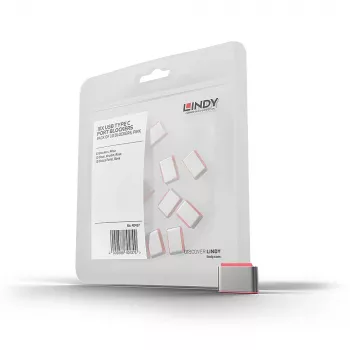 Lindy USB Type-C porttitulppa (ilman avainta) – 10 kpl:n pakkaus, pinkki