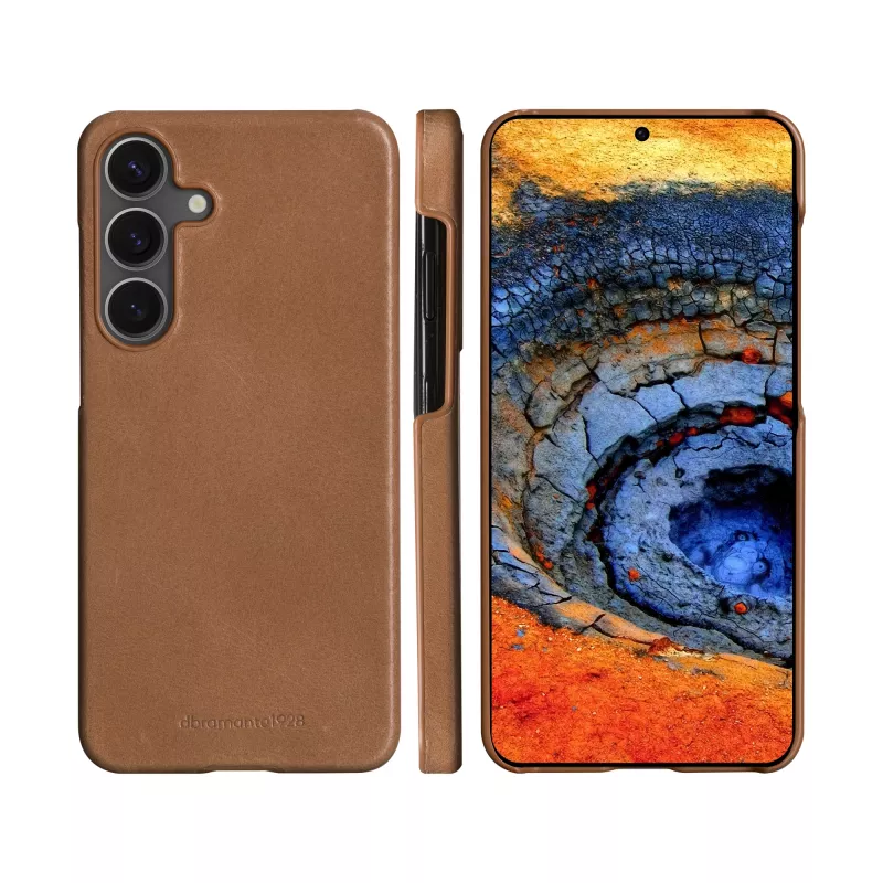 dbramante1928 Lynge LMSSGTDT6469 läppäkotelo Samsung Galaxy S25, kohokuvioitu nahka, vaaleanruskea