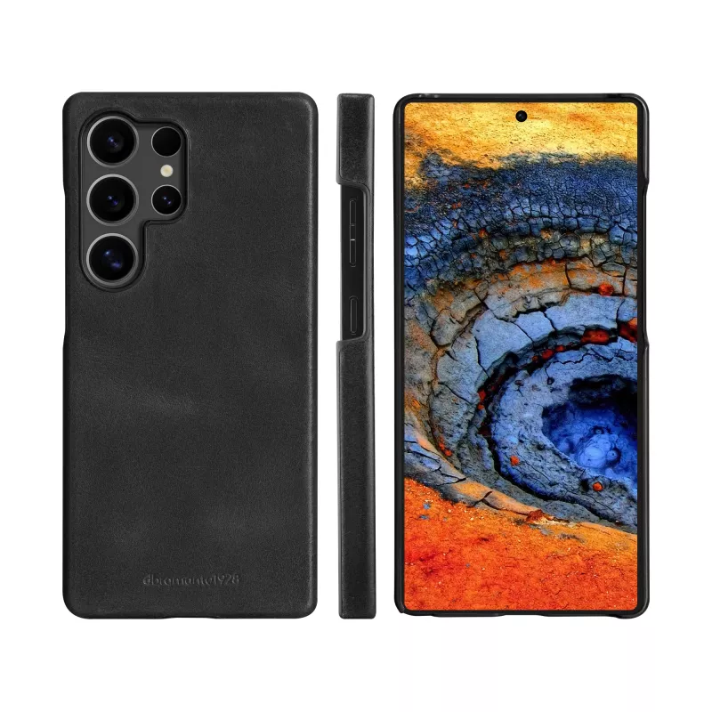 dbramante1928 Lynge LMSUGTBL6470 läppäkotelo Samsung Galaxy S25 Ultra, kohokuvioitu nahka, musta