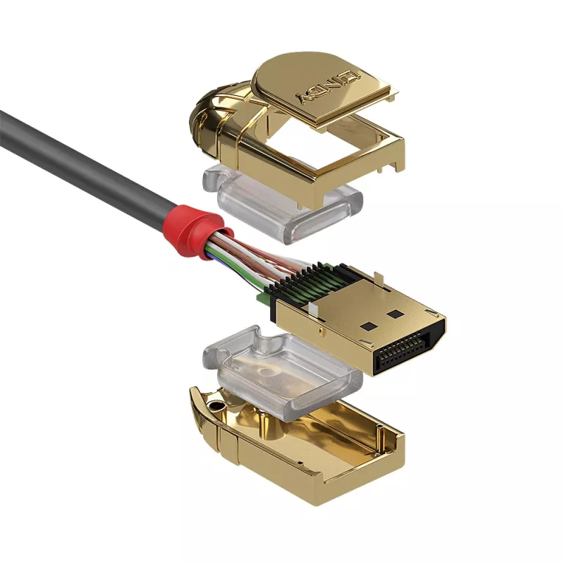 Lindy 0,5 m DisplayPort 1.4 -kaapeli, Gold Line