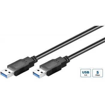 Microconnect USB3.0AA5B USB-kaapeli USB 3.2 Gen 1 (3.1 Gen 1) 5 m USB A musta
