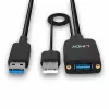 Lindy 35 m Hybrid USB 3.2 Gen 2 Type-A -kaapeli musta ABS
