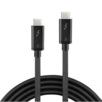 Lindy 0,5 m Thunderbolt 3 -kaapeli, passiivinen, 0,5 m, USB-C, USB-C, USB 3.2 Gen 1 (3.1 Gen 1), uros/uros, musta