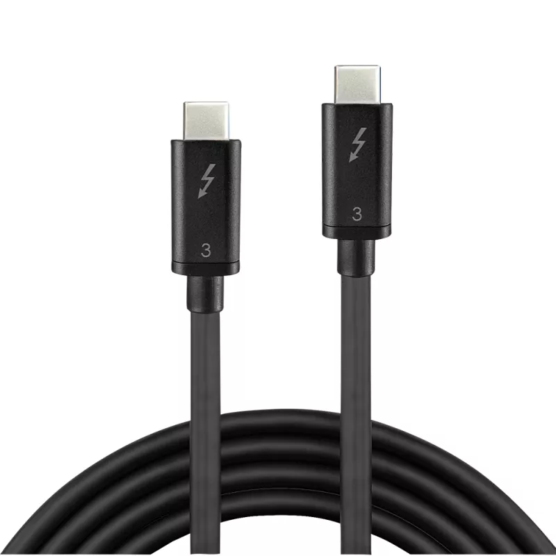 Lindy 41555 Thunderbolt 3 -kaapeli, passiivinen, USB-C-uros USB-C-urokseen, 0,5 m, 4K-tuki, musta