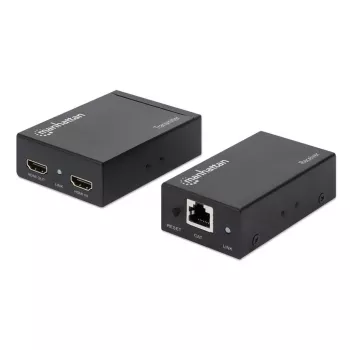 Manhattan HDMI 1080p Ethernet-extender-sarja, jopa 50 m yhdellä Cat6-kaapelilla, Tx- ja Rx-moduulit, IR-tuki, kolmen vuoden takuu