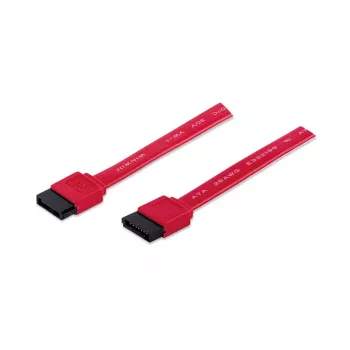Manhattan SATA-datakaapeli, 7-pin, 50 cm, uros-uros, 6 Gbit/s, punainen, elinikäinen takuu