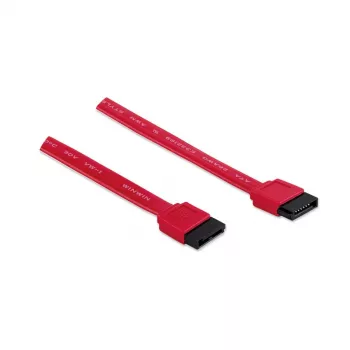 Manhattan SATA-datakaapeli, 7-pin, 50 cm, uros-uros, 6 Gbit/s, punainen, elinikäinen takuu