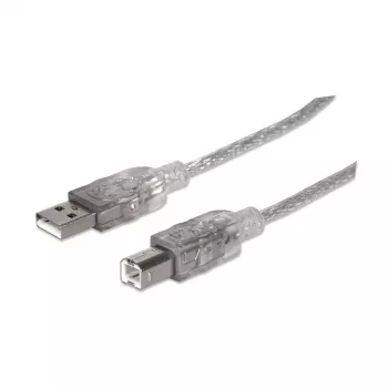 USB-A-USB-B-kaapeli Manhattan 345408 5 m uros-uros hopea