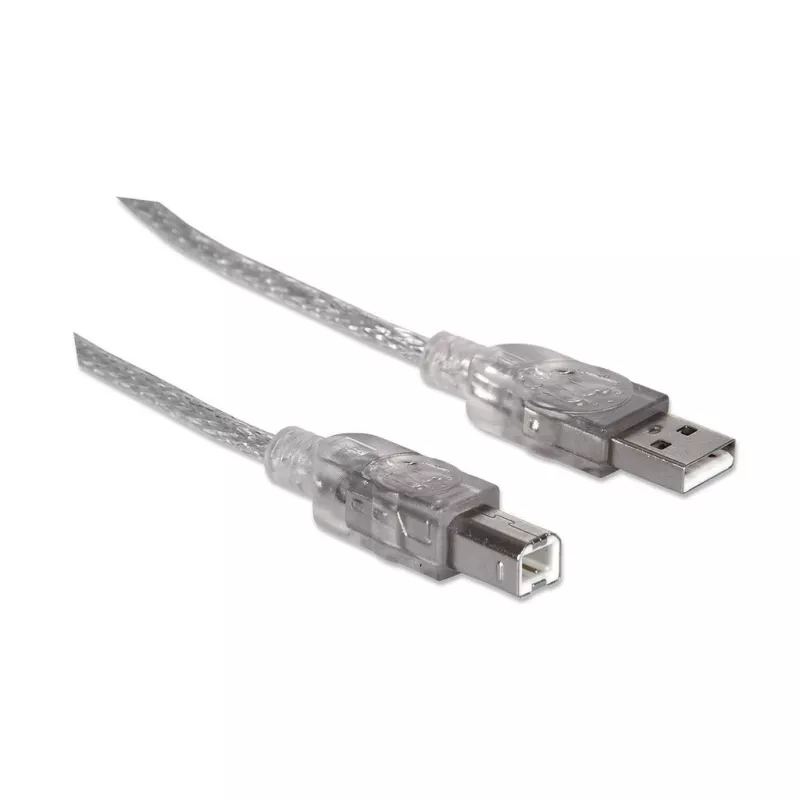 USB-A-USB-B-kaapeli Manhattan 345408 5 m uros-uros hopea