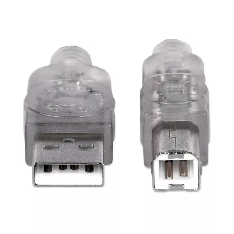 USB-A-USB-B-kaapeli Manhattan 345408 5 m uros-uros hopea