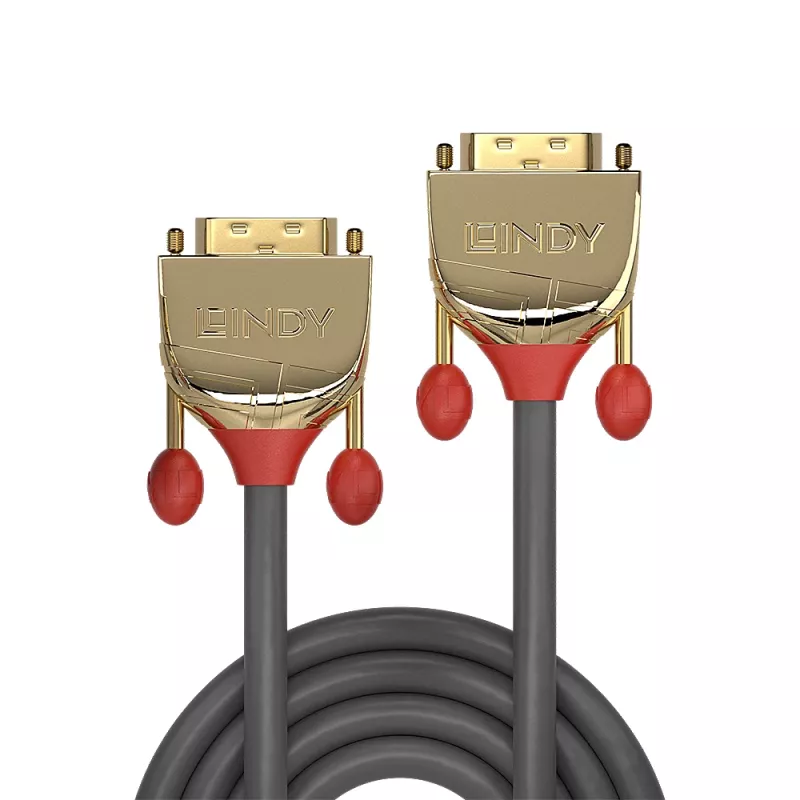 Lindy 1 m DVI-D Dual Link -kaapeli, Gold Line