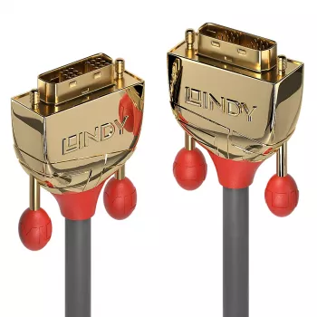 Lindy 10 m DVI-D Single Link -kaapeli, Gold Line