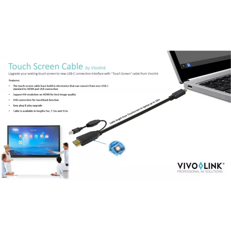 Vivolink PROUSBCHDMIUSBB5 USB-kaapeli USB 3.2 Gen 1 (3.1 Gen 1) 5 m USB-C musta