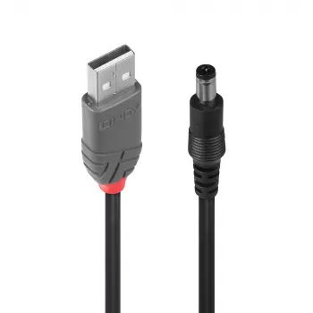 Adapterikaapeli USB-A-pistoke – DC 5,5/2,1 mm pistoke Lindy 70268