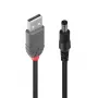Adapterikaapeli USB-A-pistoke – DC 5,5/2,1 mm pistoke Lindy 70268