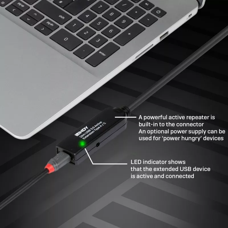 Lindy 10 m USB 3.0 Active Extension Type A to C