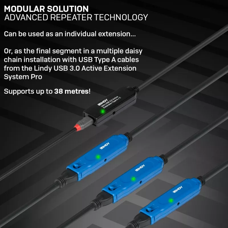 Lindy 10 m USB 3.0 Active Extension Type A to C