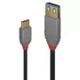 Lindy 0,15 m USB 3.2 Type-C - A -adapterikaapeli, 10 Gbit/s, Anthra Line