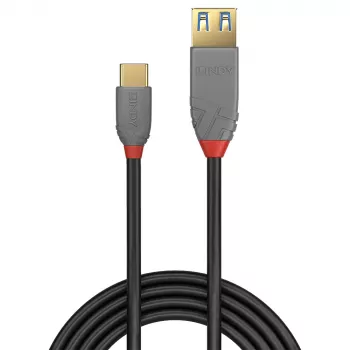 Lindy 0,15 m USB 3.2 Type-C - A -adapterikaapeli, 10 Gbit/s, Anthra Line
