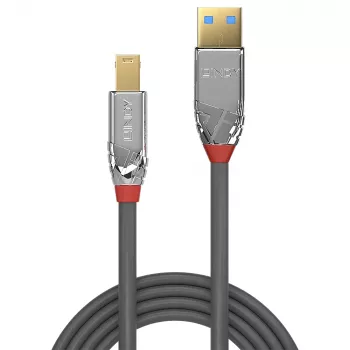 Lindy 0,5 m USB 3.2 Type-A - B -kaapeli, 5 Gbit/s, Cromo Line