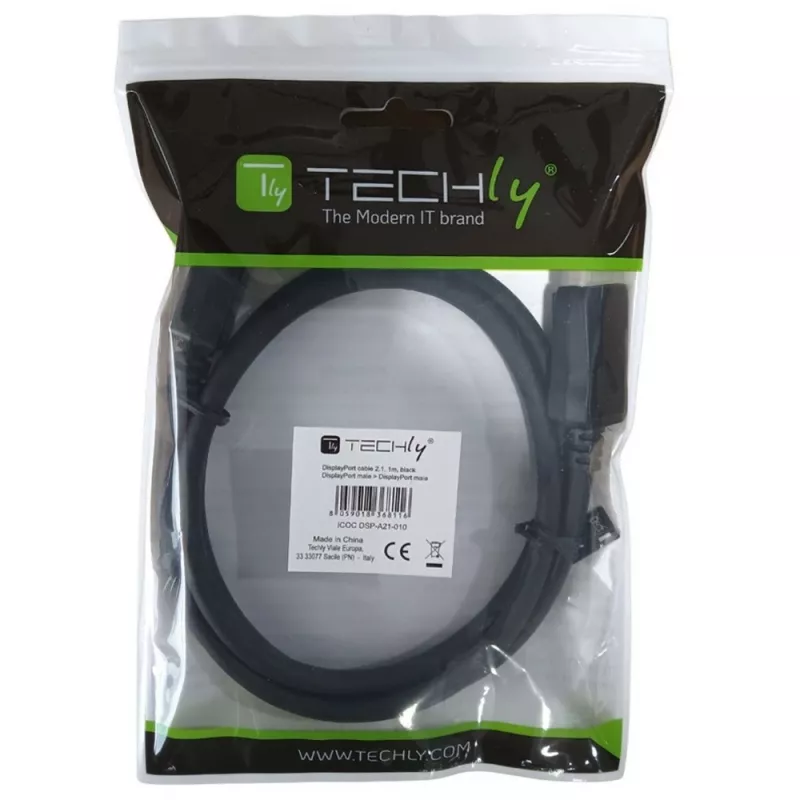 Techly ICOC-DSP-A21-010 DisplayPort-kaapeli 1 m musta