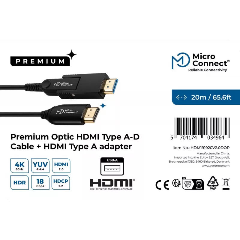HDMI-kaapeli MicroConnect HDM191920V2.0DOP 20 m