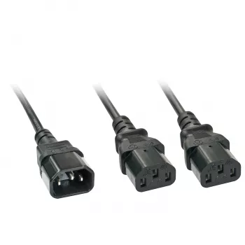Lindy 2 m IEC-haaroituskaapeli IEC C14 – 2 x IEC C13