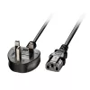Lindy 5 m UK 3-pistoke – IEC C13 virtajohto, musta, 5 m, C13-liitin