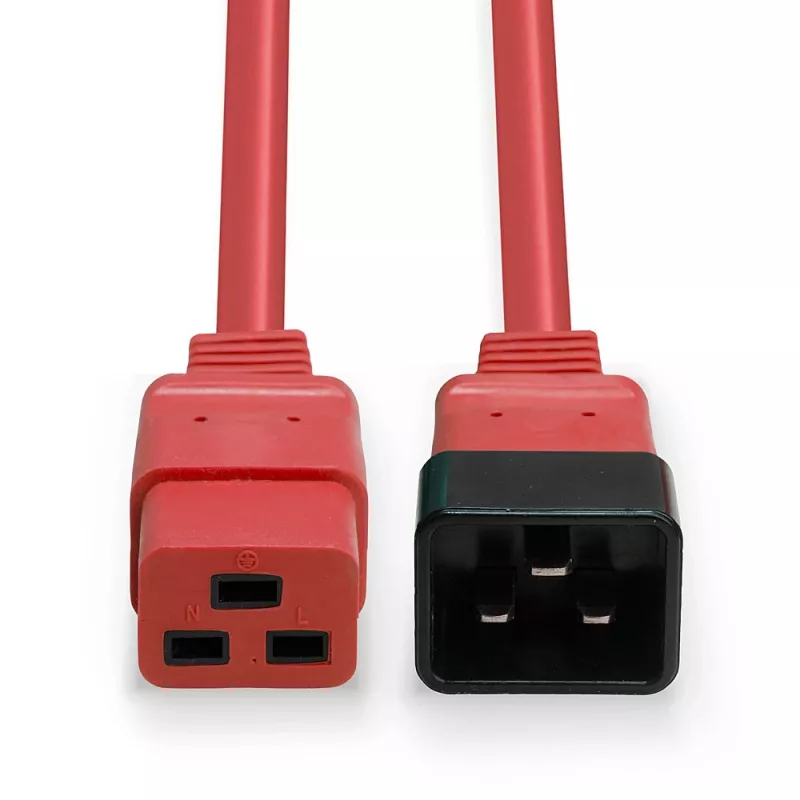 Lindy 3 m IEC C19–C20 jatkokaapeli, punainen