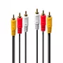 Lindy 1 m Premium AV-kaapeli 3x RCA-uros 3x RCA-uros