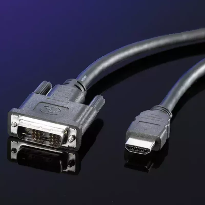 DVI-kaapeli ROLINE DVI (18+1) uros - HDMI uros 2 m