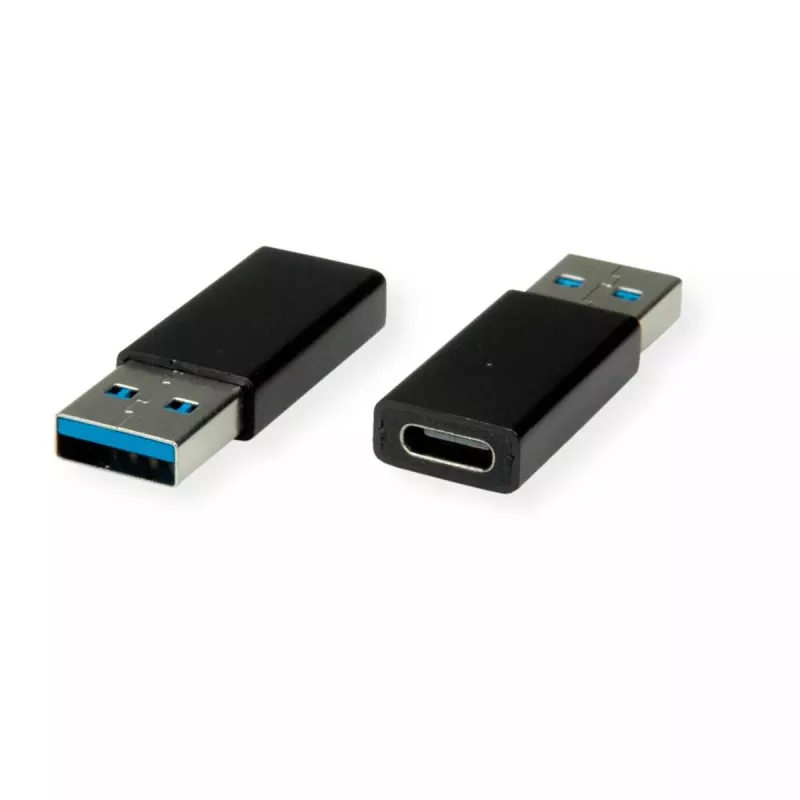 Adapteri USB 3.2 Gen 1 VALUE Type-A – C M/W musta