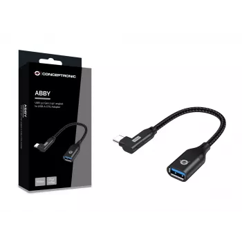 Conceptronic ABBY19B USB 3.2 Gen 2 90° kulma - USB-A OTG -adapteri