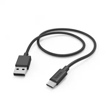 Hama latauskaapeli, USB-A - USB-C, 1 m, 480 Mbit/s, musta