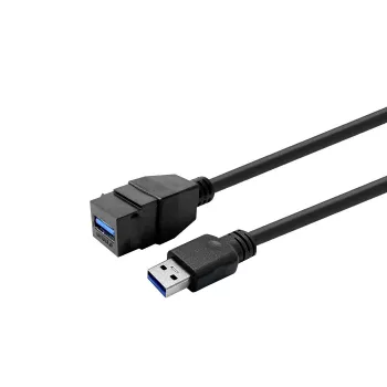 USB 3.0 Type-A naaras - Type-A naaras -keystone-moduuli, VivoLink PROKEYUSB3AFM3B, musta