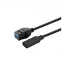 VivoLink USB 3.0 Type-A - Type-A -kaapeli 0,2 m — musta