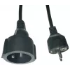 MicroConnect MC-PE0500FRB -virtajohdon jatko 500 cm EU-pistokkeella, musta