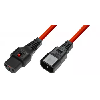 Microconnect MC-C13C14LOCK-1M virtajohto punainen C13-liitin C14-liitin