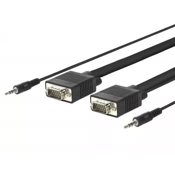 Vivolink PROVGAS15 videokaapelisovitin 15 m VGA (D-Sub) + 3,5 mm musta