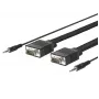 Vivolink PROVGAS15 videokaapelisovitin 15 m VGA (D-Sub) + 3,5 mm musta
