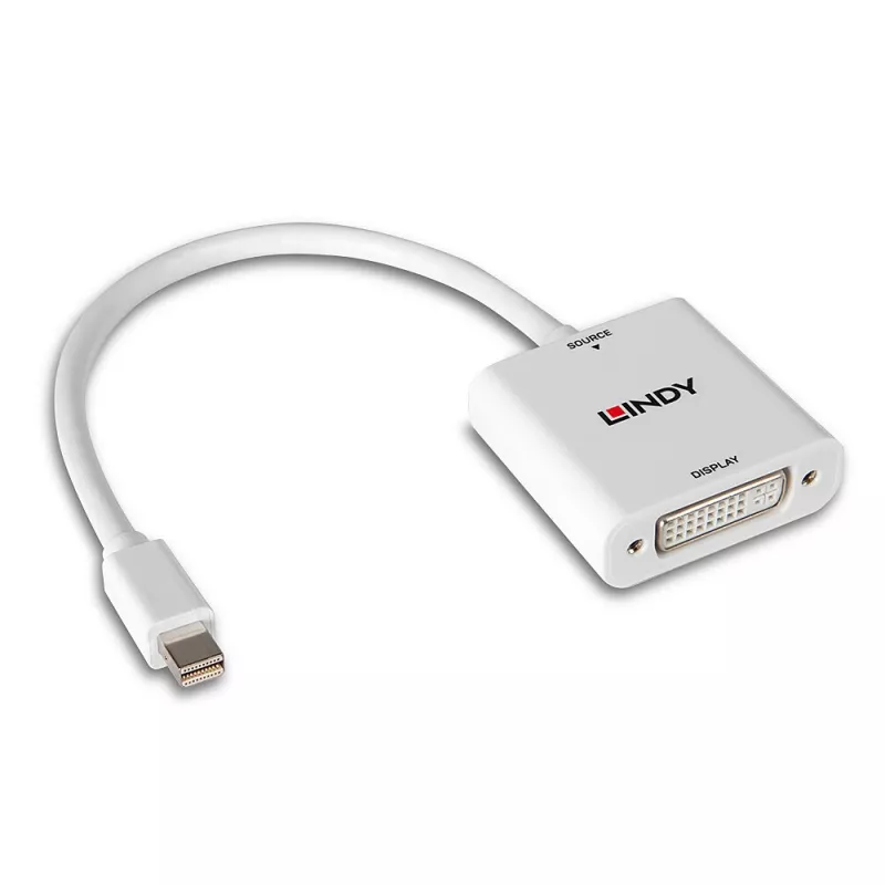 Lindy Mini DisplayPort DVI -muunnin 0,18 m Mini DisplayPort DVI-I