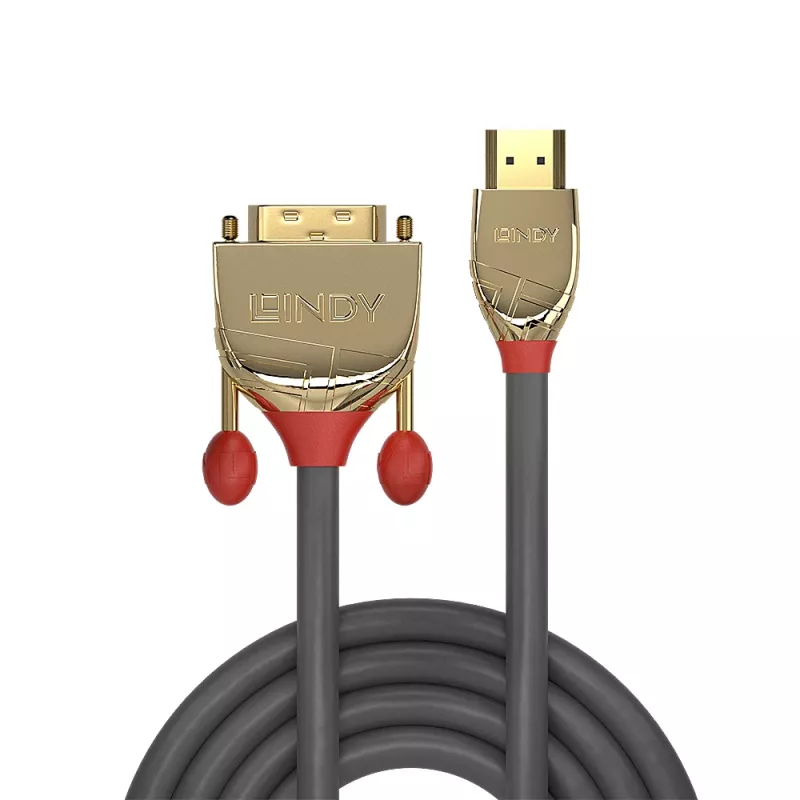 Lindy 2m HDMI–DVI-D-kaapeli, Gold Line