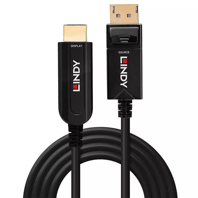 Lindy 50m Fibre Optic Hybrid DisplayPort 1.2 HDMI 18G -kaapeli