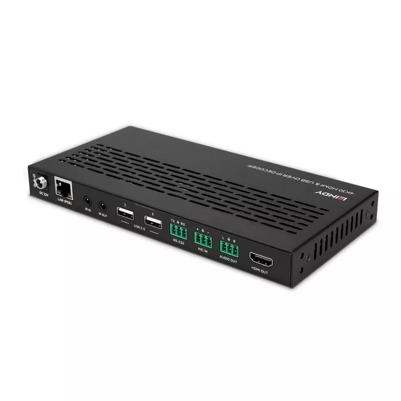 AV-vastaanotin Lindy 4K30 HDMI ja USB over IP -järjestelmä – dekooderi
